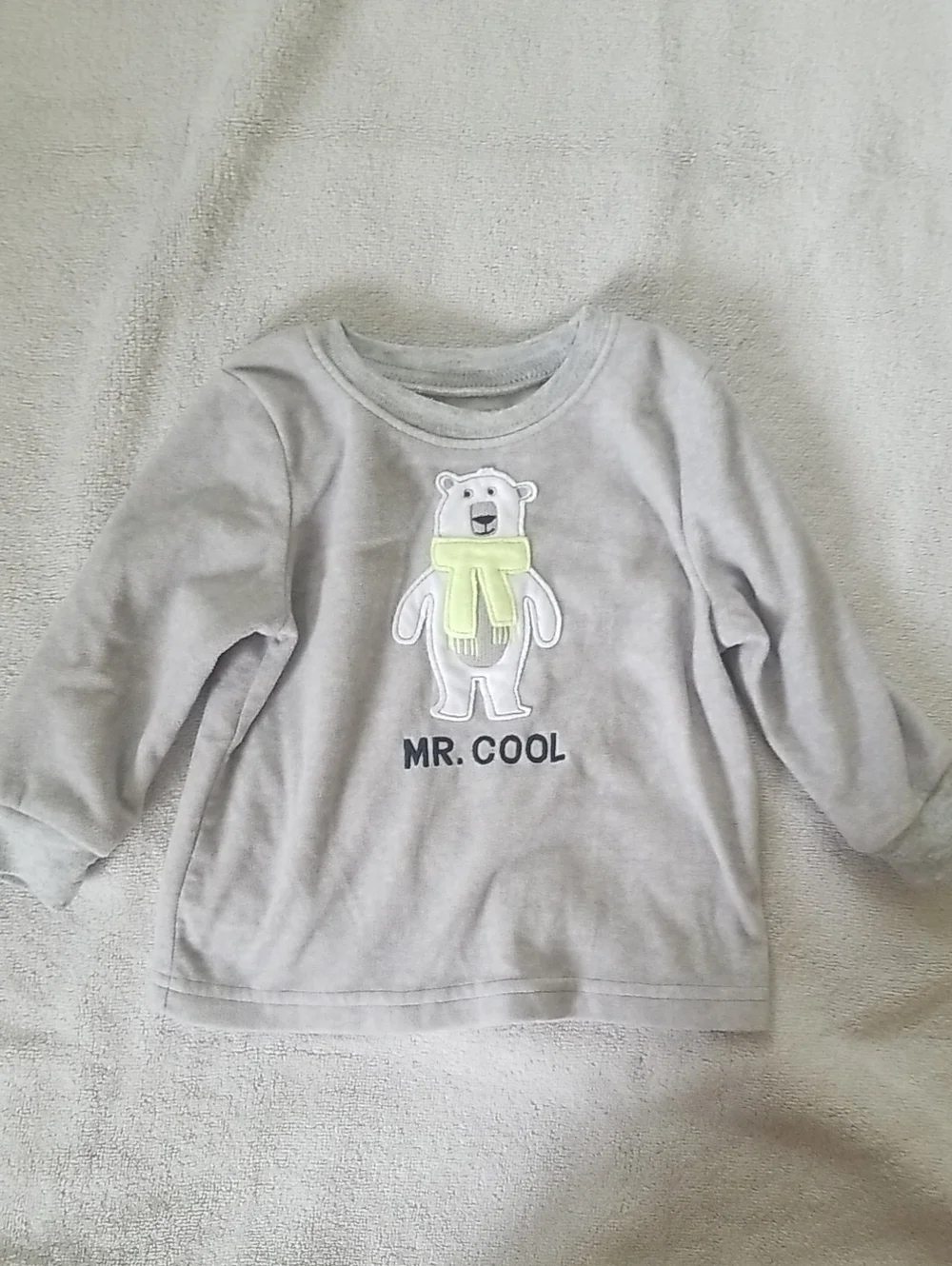 Carter's Gray Polar Bear 'Mr. Cool' Long-Sleeve Tee with Lime Scarf